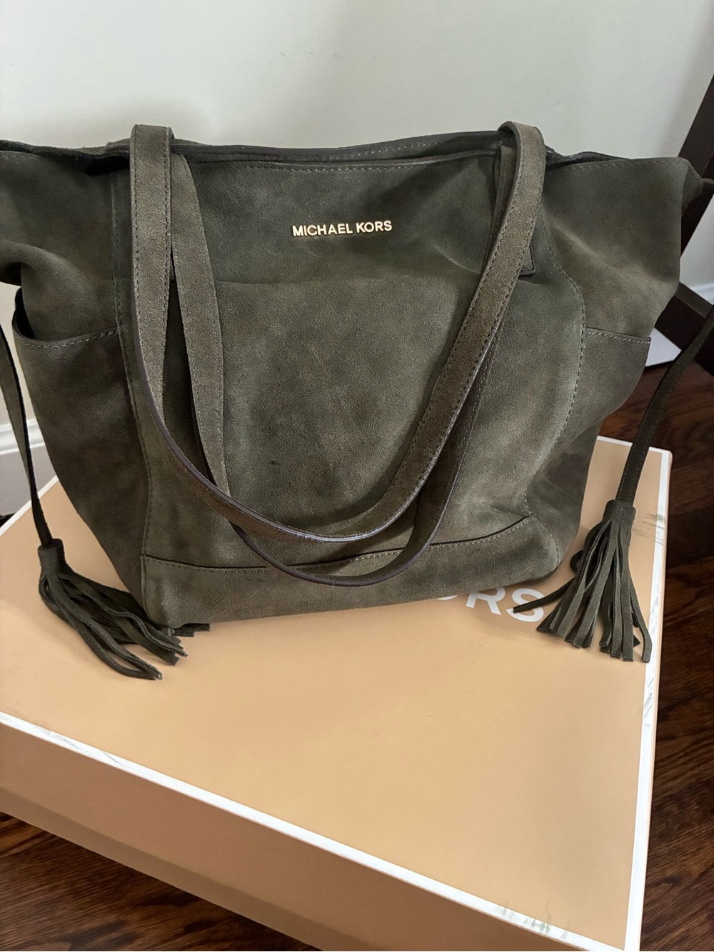 Michael Kors Large Suede Ashbury Tote Bag
